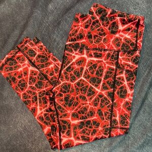 CVG Constantly Varied Gear Capri Legging Rage Red Black New Large